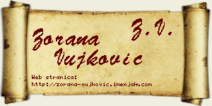 Zorana Vujković vizit kartica